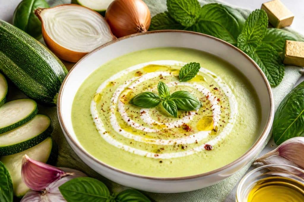 Recette de soupe froide aux courgettes facile et rafraîchissante