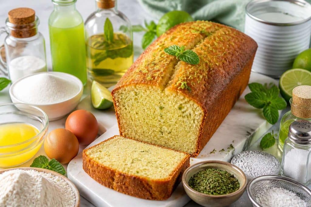 Recette du cake au citron vert et à la menthe
