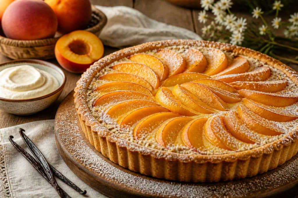 Recette de tarte aux pêches facile et gourmande