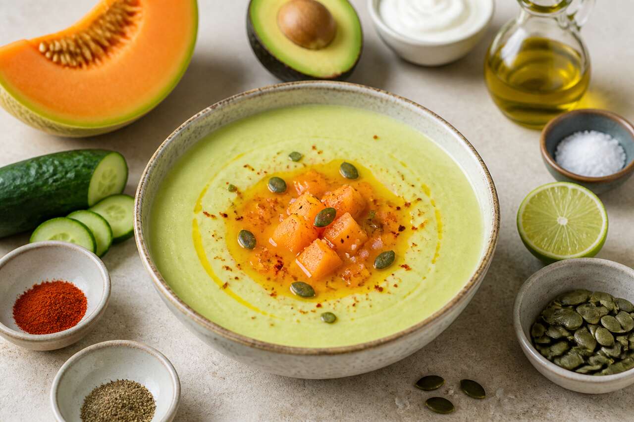 Recette de soupe glacée au melon et avocat : fraîcheur garantie