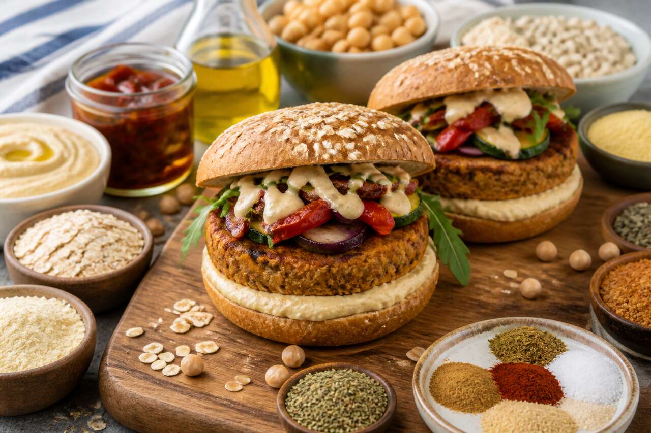 Recette de hamburger minceur aux légumes du soleil