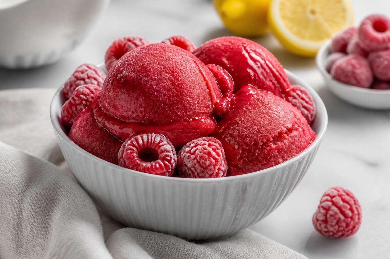 Recette de sorbet à la framboise maison