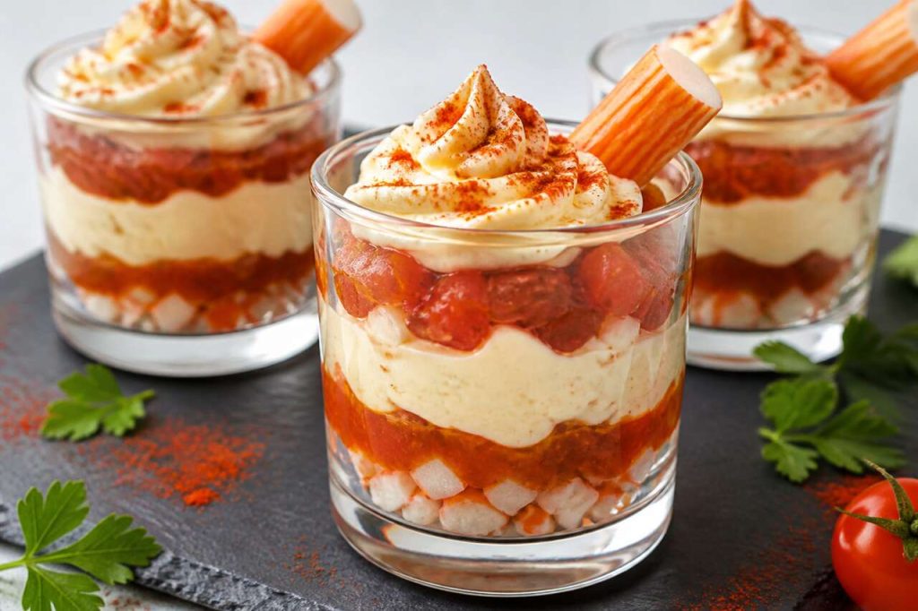 Recette facile de verrines surimi et tomate