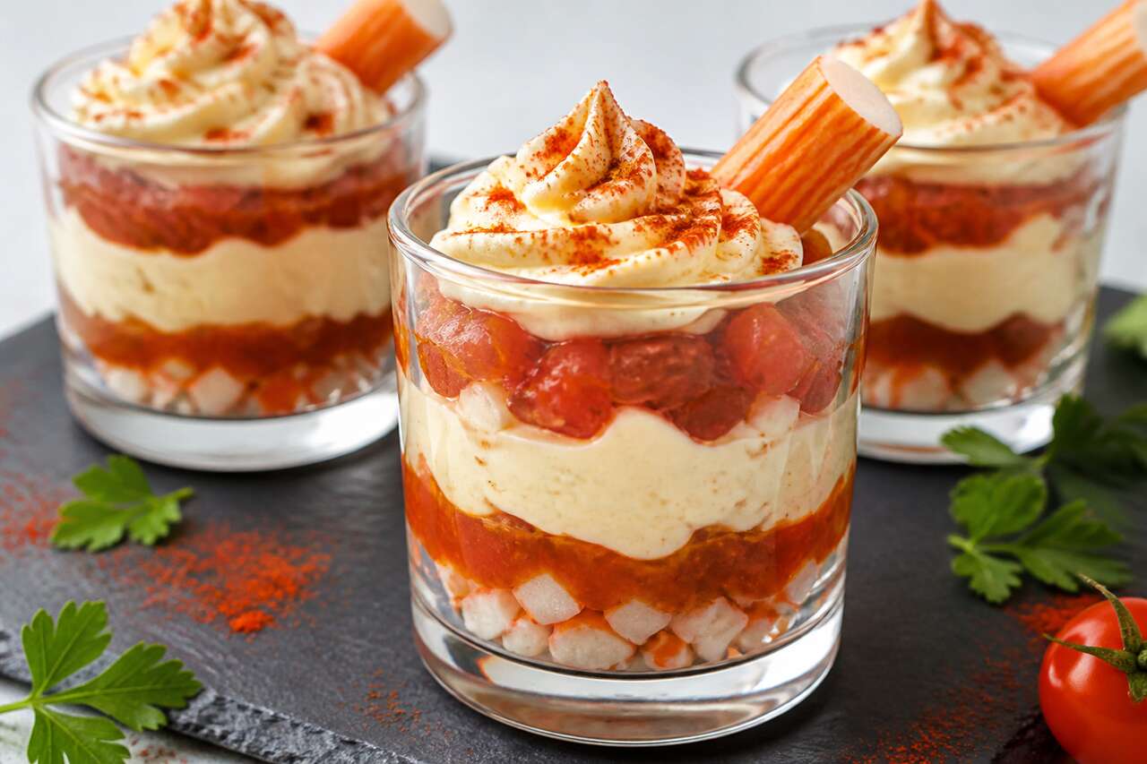 Recette facile de verrines surimi et tomate