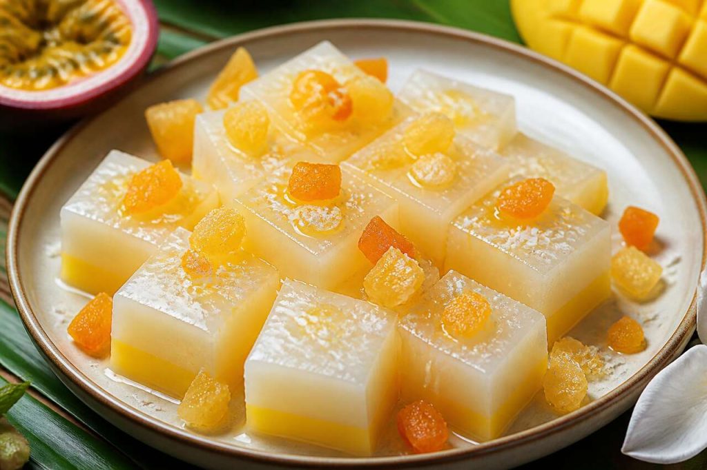 Recette de cubes coco vanille aux fruits exotiques