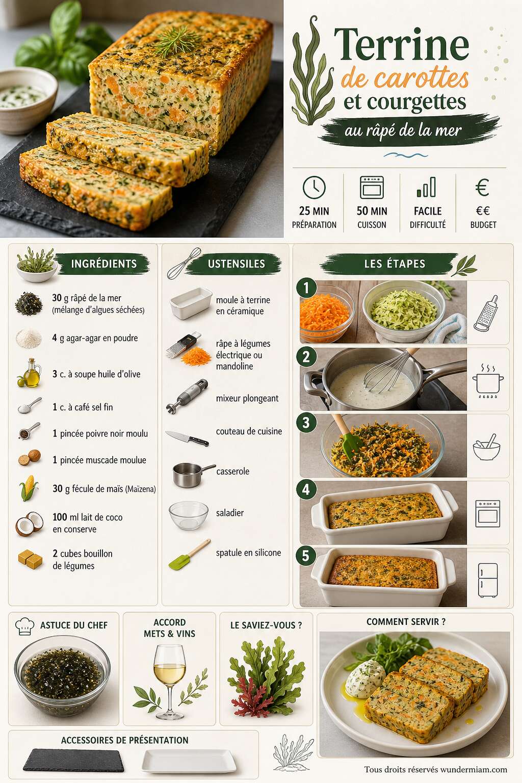 Fiche recette Recette de terrine de carottes et courgettes au r&acirc;p&eacute; de la mer