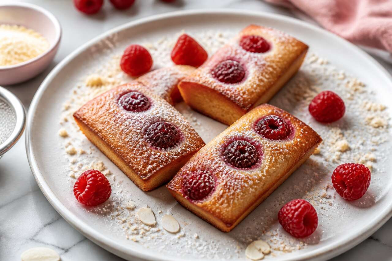 Recette du financier aux framboises