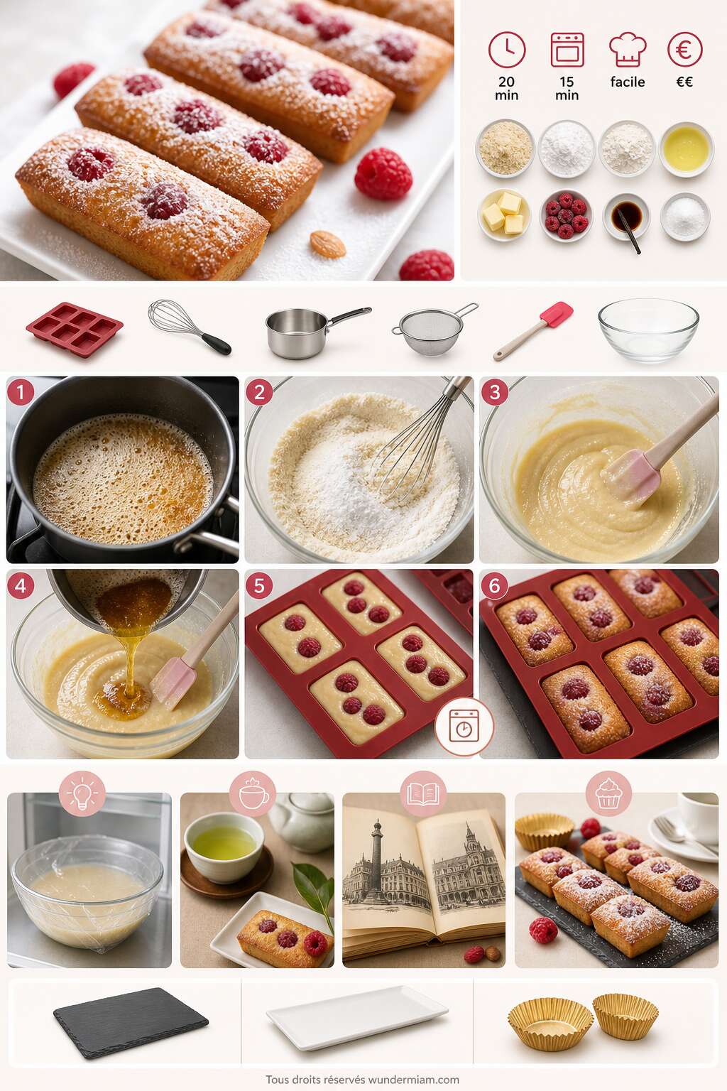 Fiche recette Recette du financier aux framboises