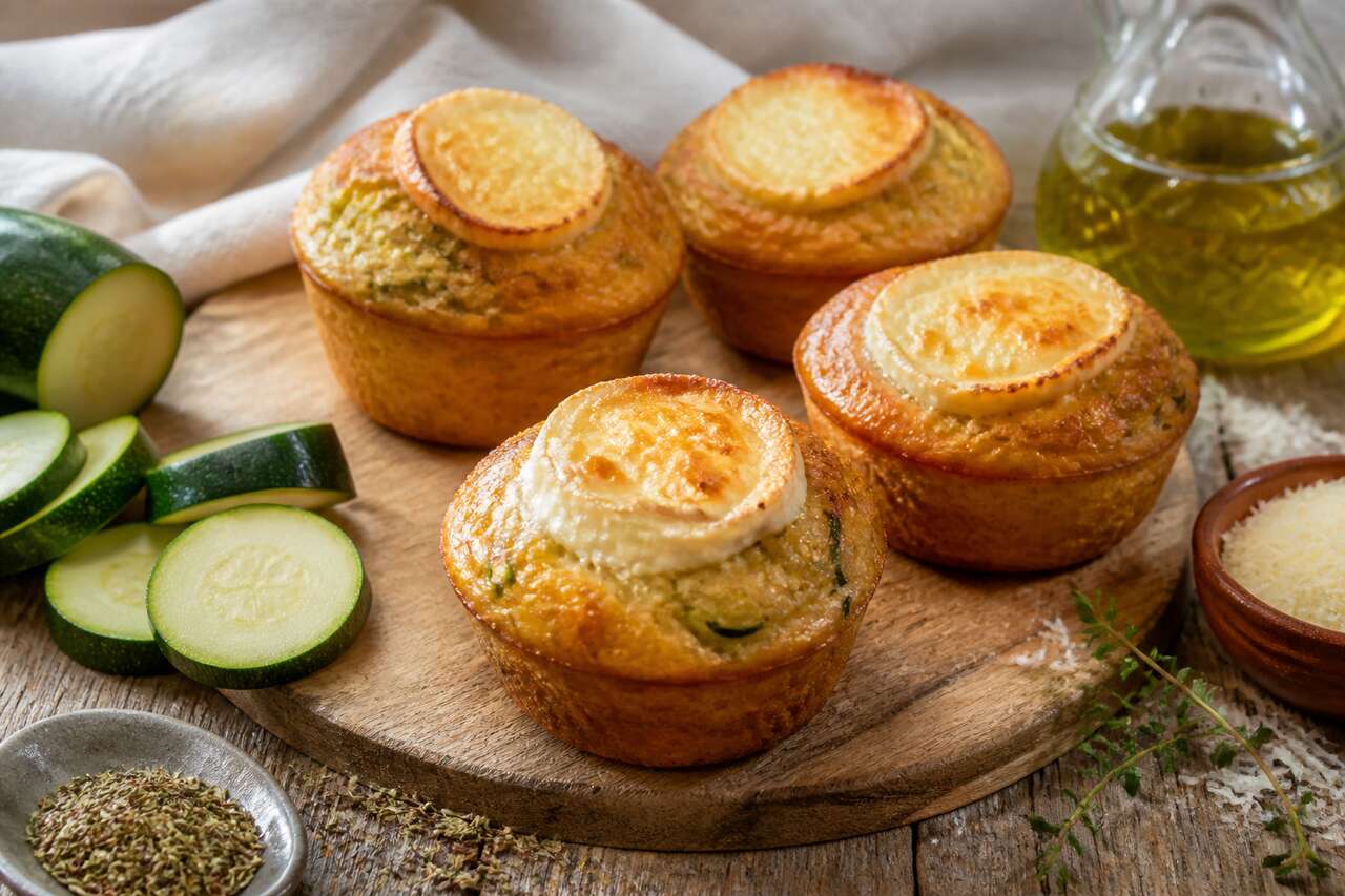 Recette facile de muffins au chèvre et à la courgette