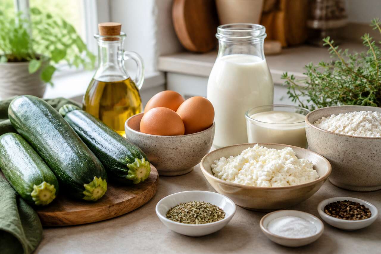 Recette de clafoutis simple aux courgettes et feta
