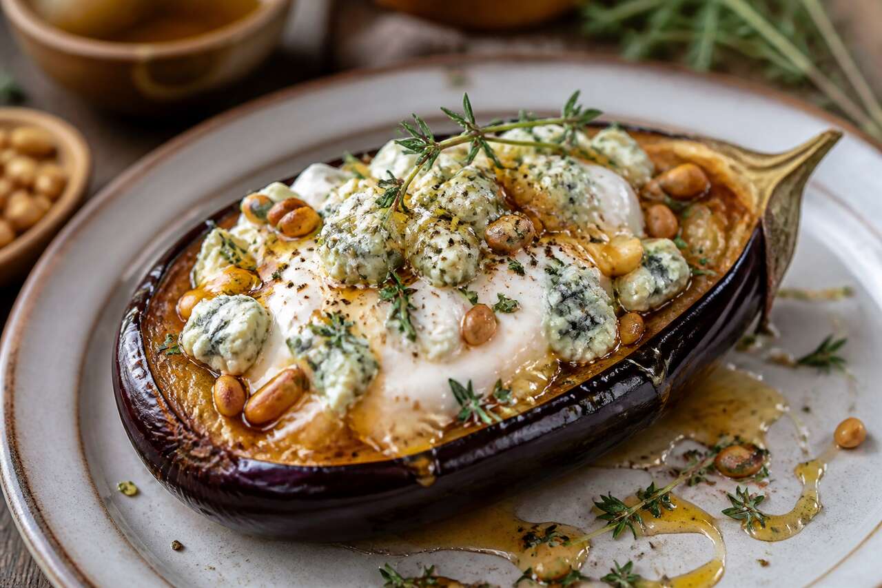 Recette d'aubergines des Causses au roquefort