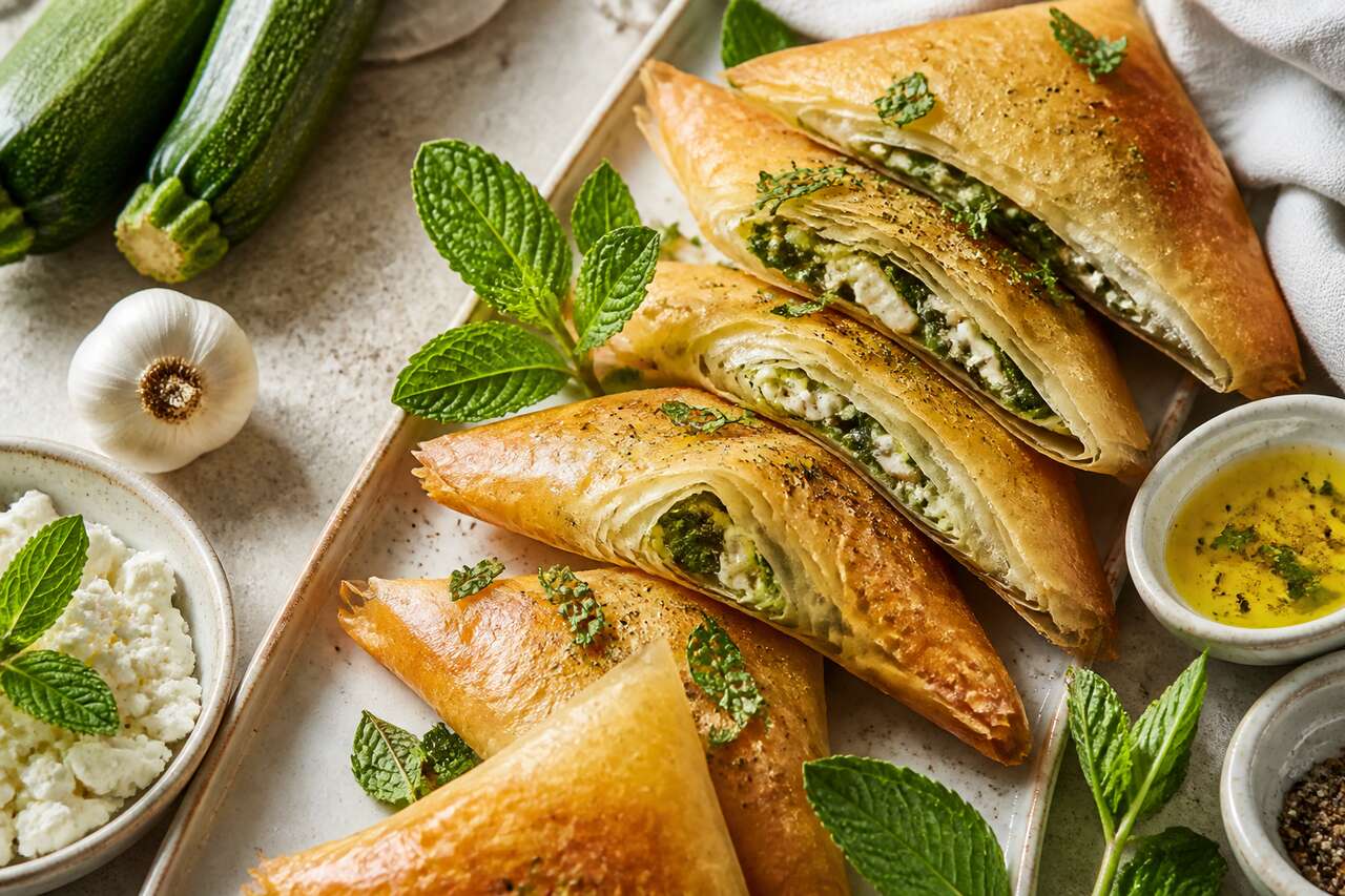 Brick à la courgette, feta et menthe : une recette croustillante et parfumée