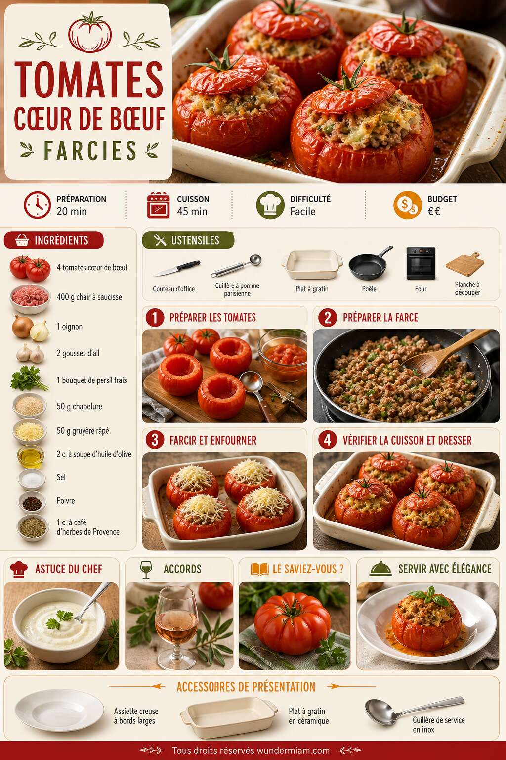Fiche recette Recette de tomates c&oelig;ur de b&oelig;uf farcies : simple et savoureuse