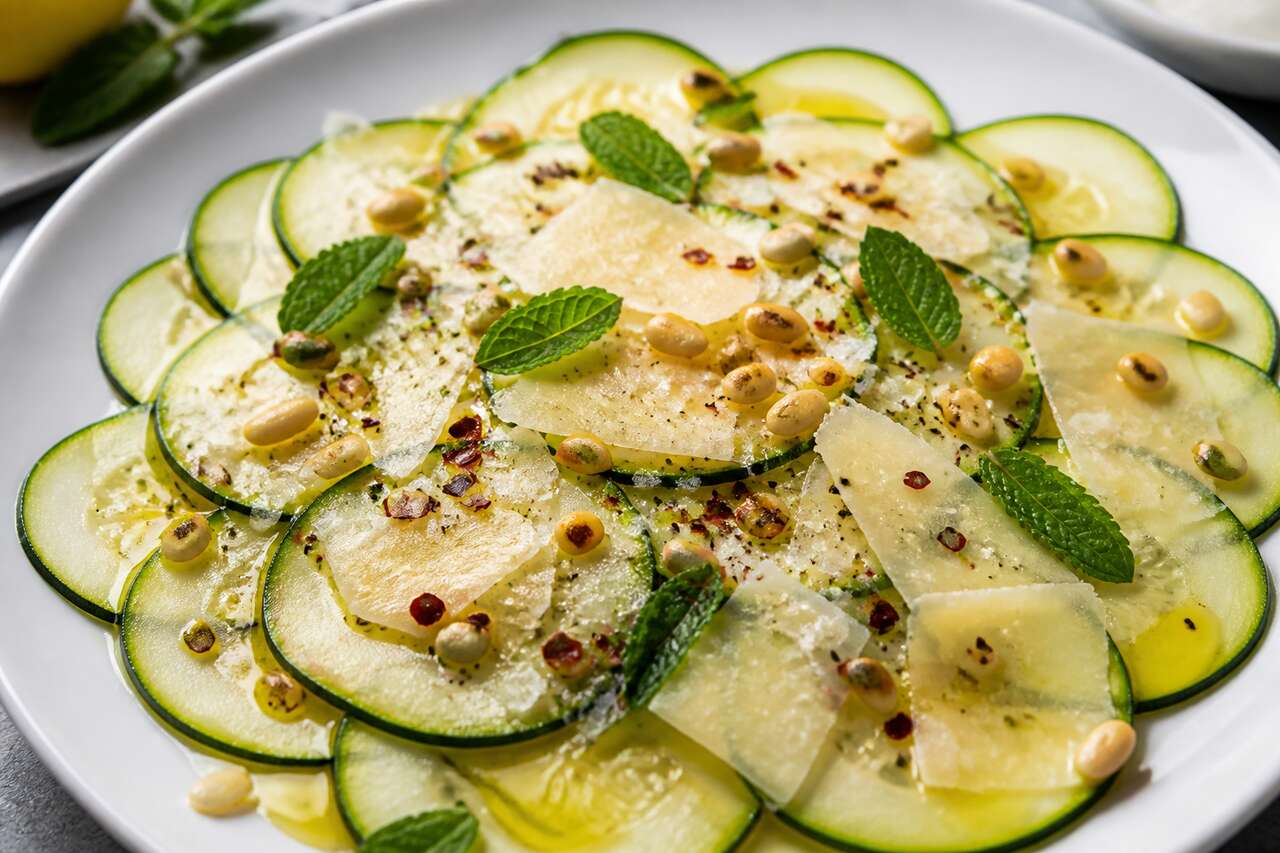 Recette facile de carpaccio de courgettes frais et savoureux