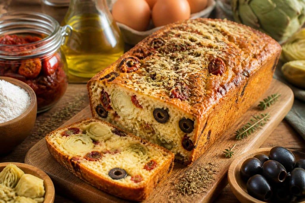 Recette de cake aux artichauts et tomates séchées : facile et savoureux