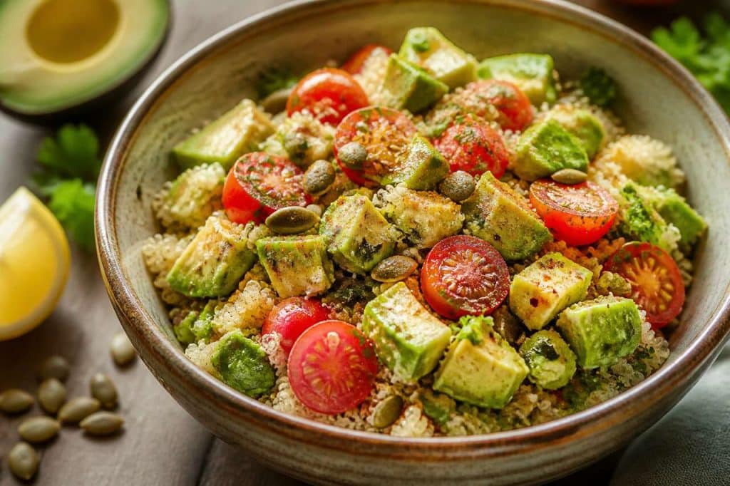 Salade de quinoa à l'avocat et aux tomates : une recette fraîche et healthy