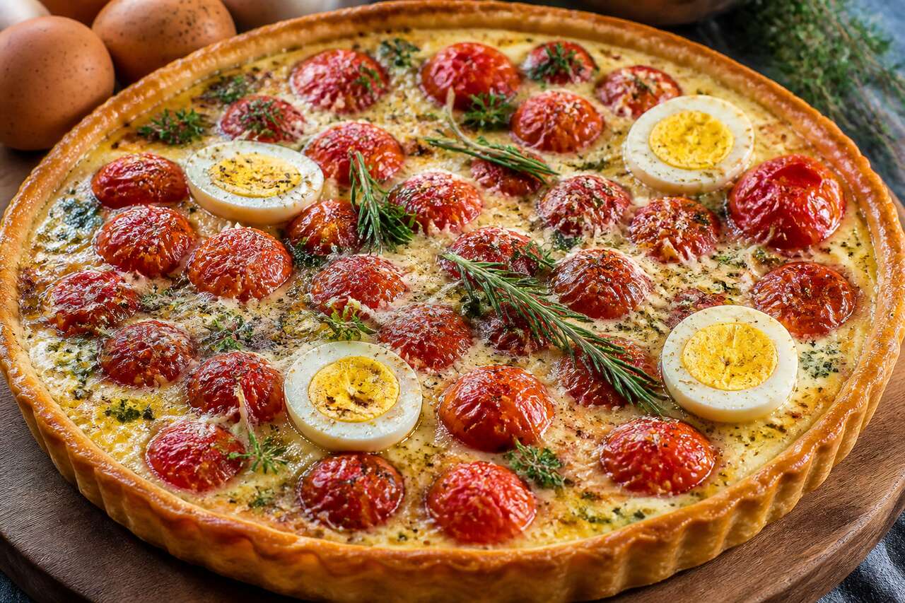 Recette de tarte aux tomates cerises et parmesan : simple et gourmande