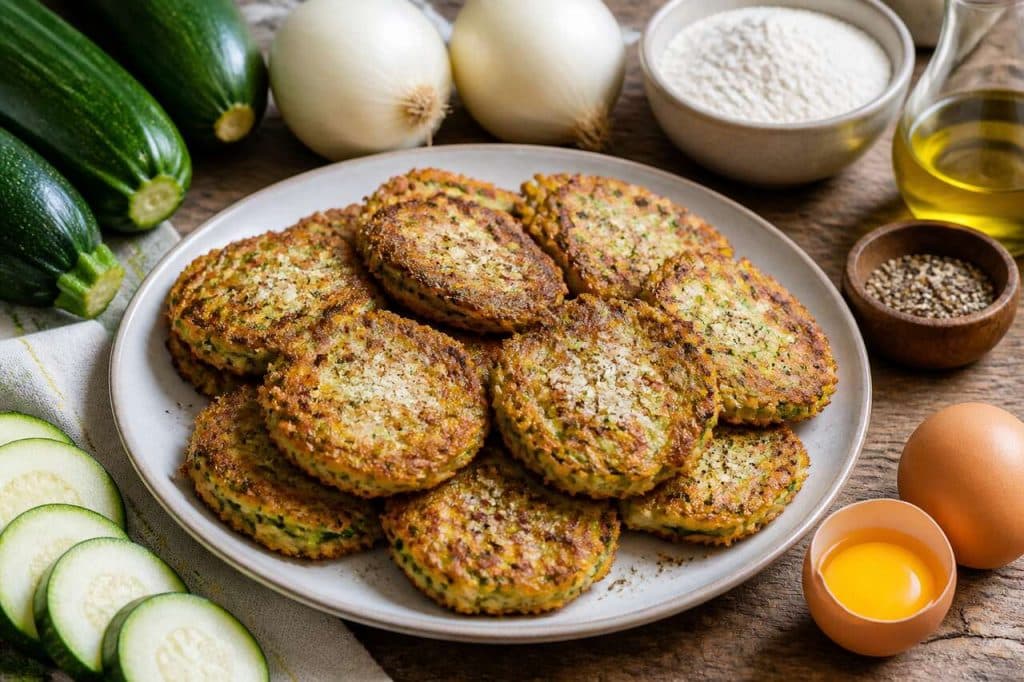 Mini-galettes aux courgettes et oignons blancs : la recette facile et gourmande
