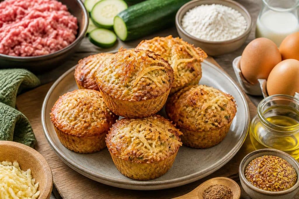 Recette de muffins au porc et courgettes