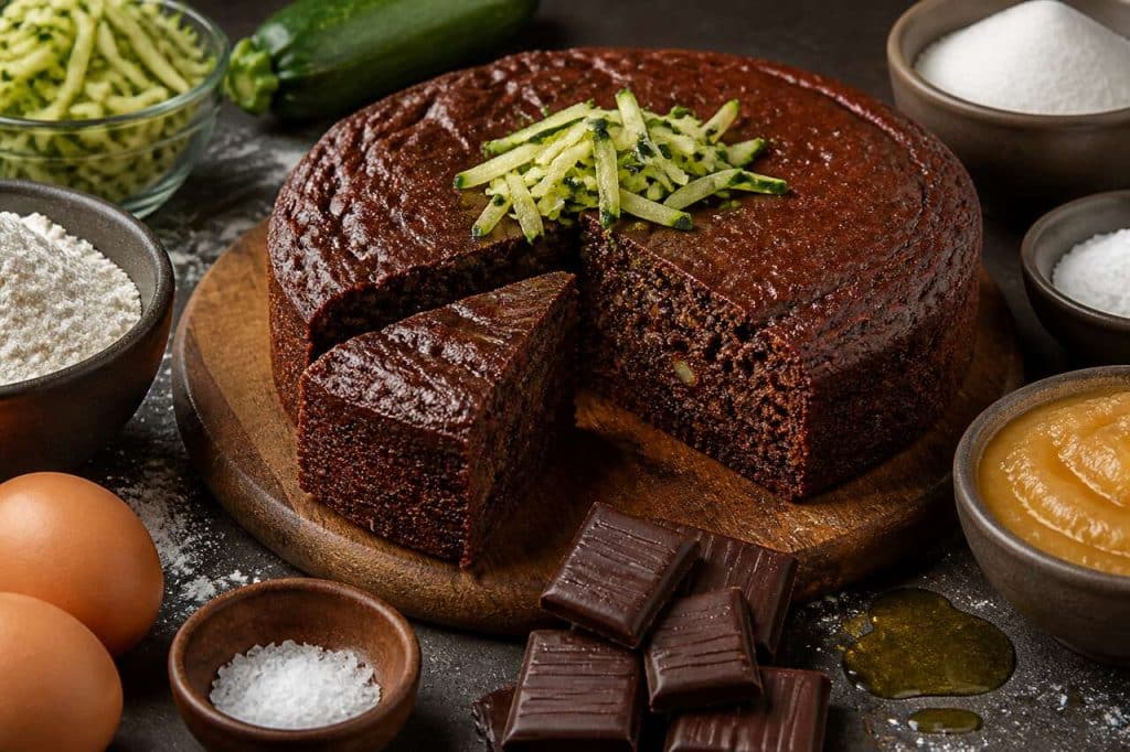 Recette du gâteau au chocolat et à la courgette