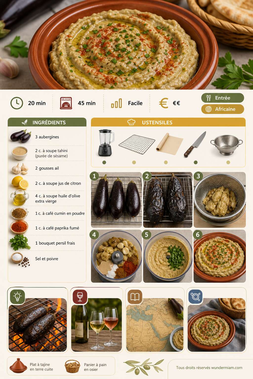 Fiche recette Recette facile de pain de caviar d'aubergine