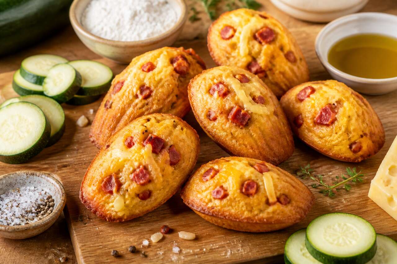 Recette de madeleines salées aux courgettes et chorizo
