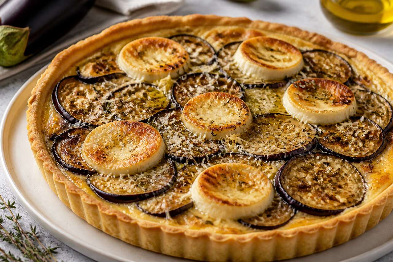 Recette de quiche légère aux aubergines