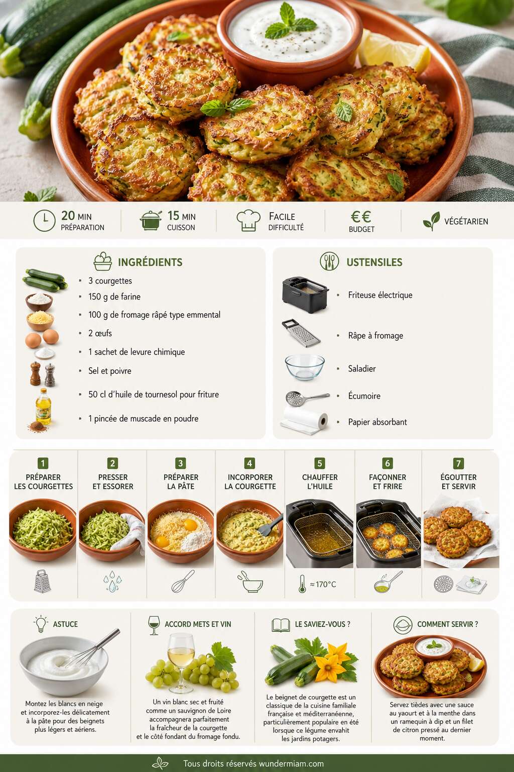 Fiche recette Beignets de courgette et fromage de Loïc Fou de cuisine : la recette irrésistible Fiche recette Beignets de courgette et fromage de Loïc Fou de cuisine : la recette irrésistible