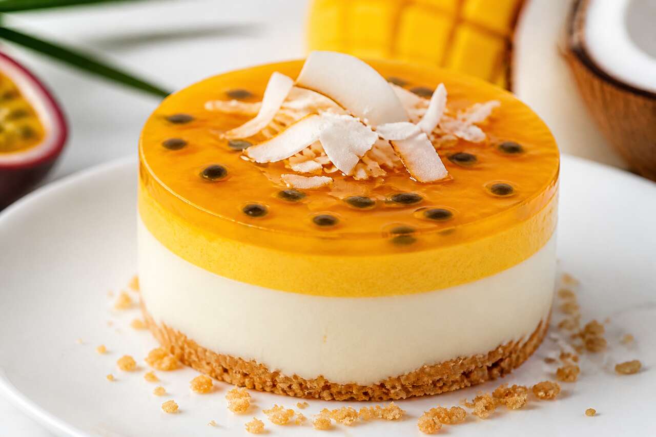Recette d'entremets coco, mangue et passion