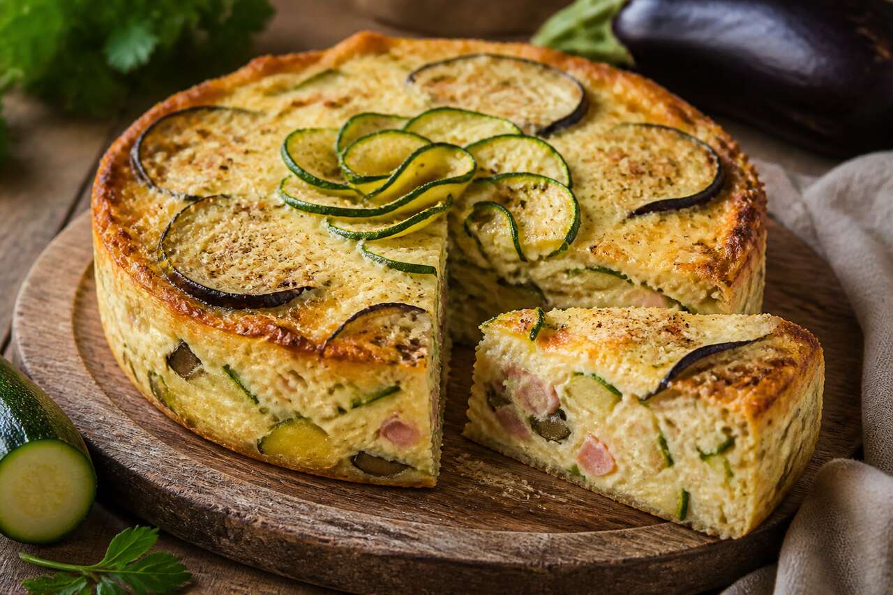 Flan de courgettes et d'aubergine au jambon blanc : la recette facile et gourmande