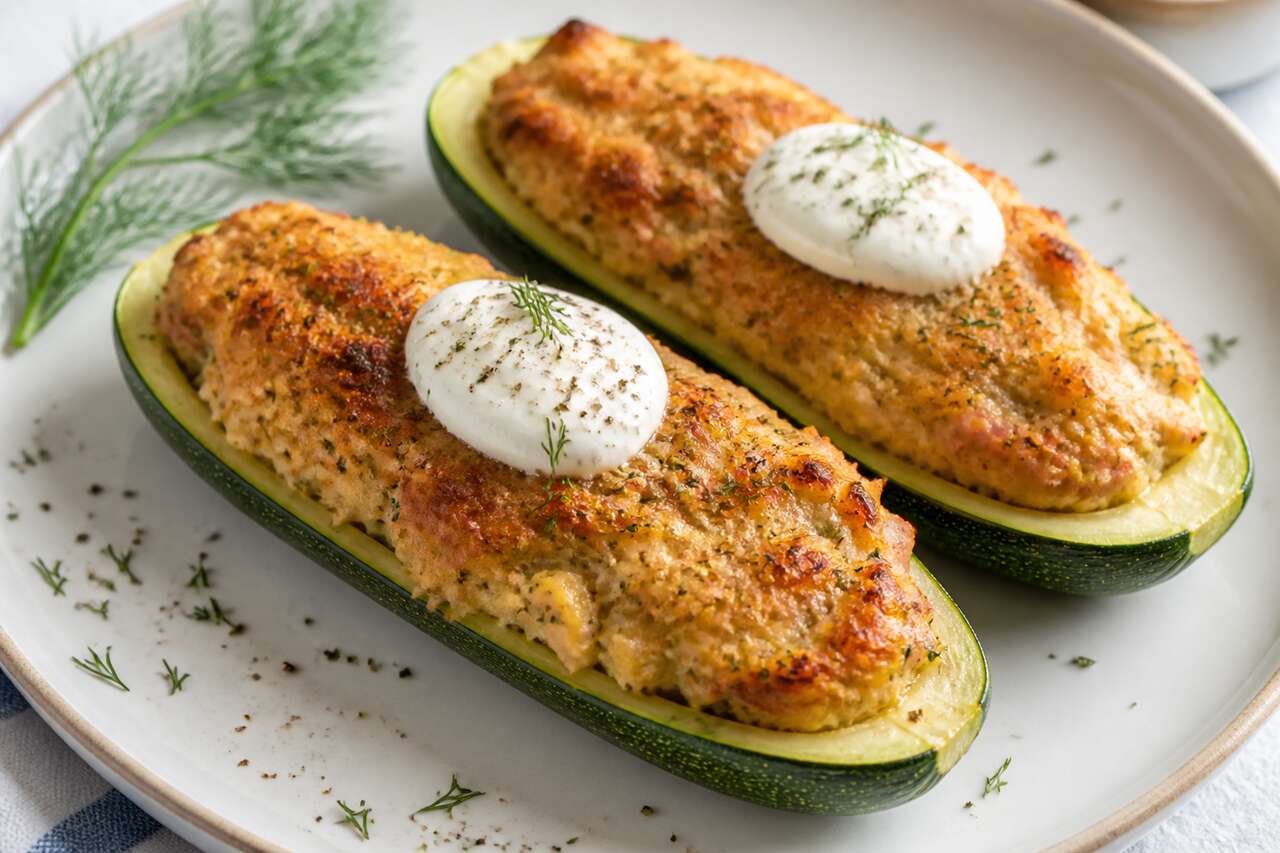Recette facile de courgettes farcies au saumon