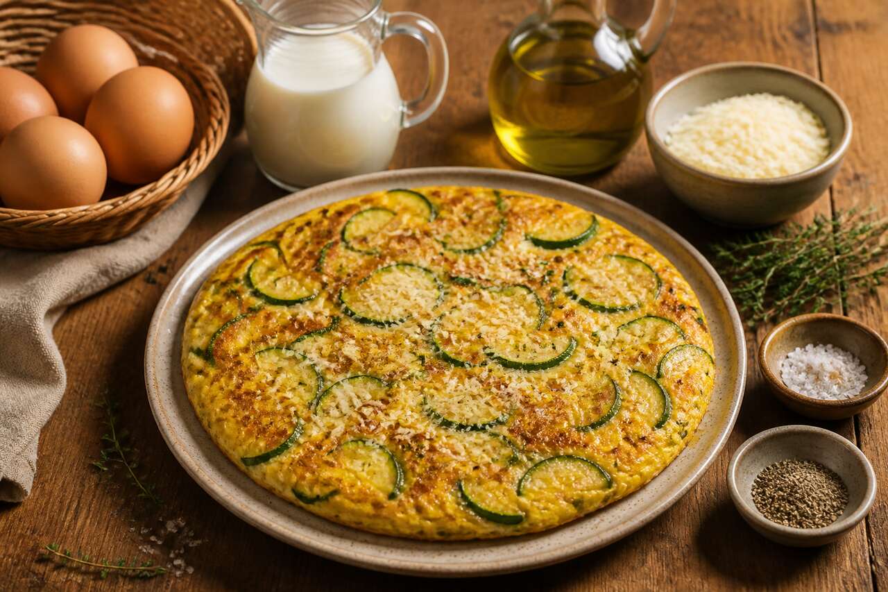 Recette facile d'omelette aux courgettes