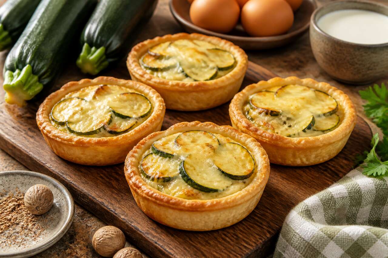 Recette facile de mini-quiches aux courgettes