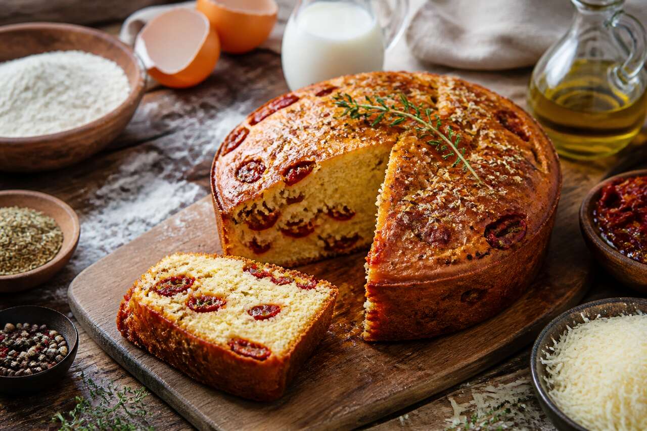Recette facile de cake aux tomates confites