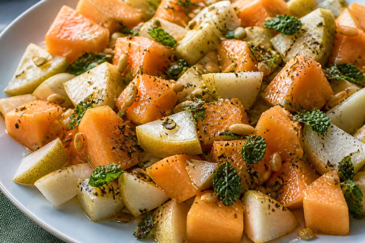 Recette de salade de melon et poires à la menthe