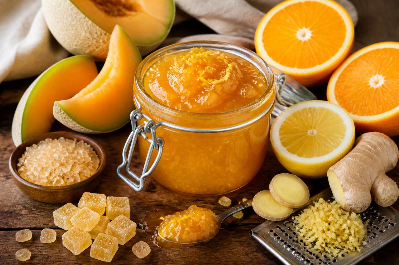 Recette de confiture de melon au jus d'agrumes et au gingembre