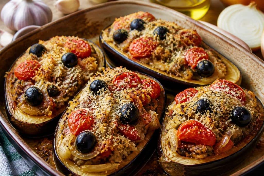 Recette d'aubergines farcies aux olives noires