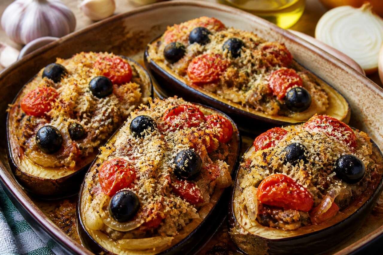 Recette d'aubergines farcies aux olives noires