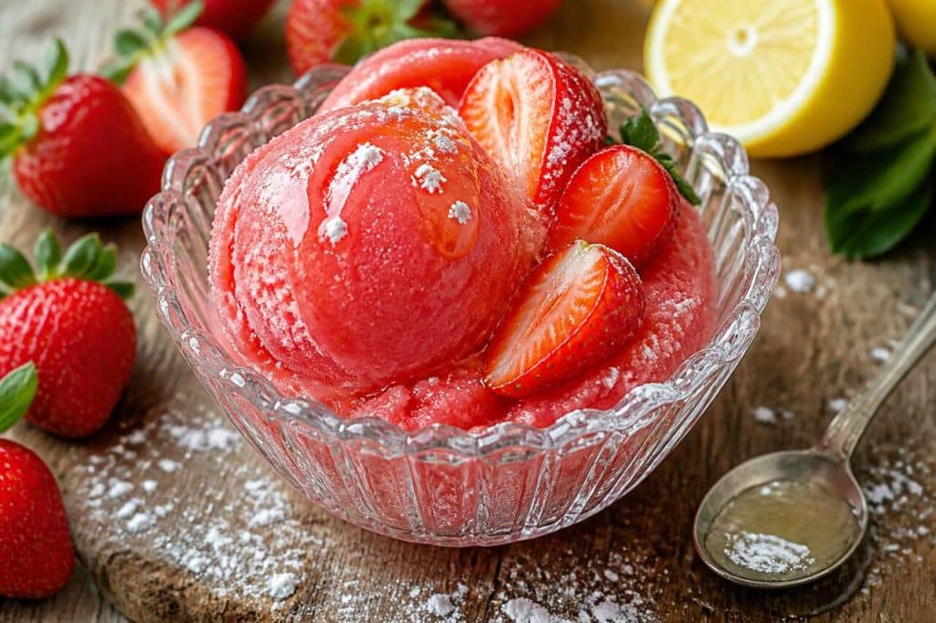 Recette de sorbet à la fraise maison
