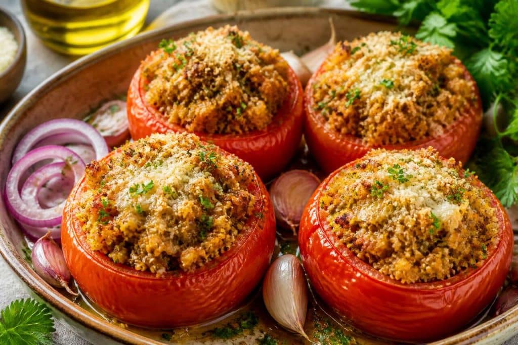 Recette de tomates farcies veggies : simple et savoureuse