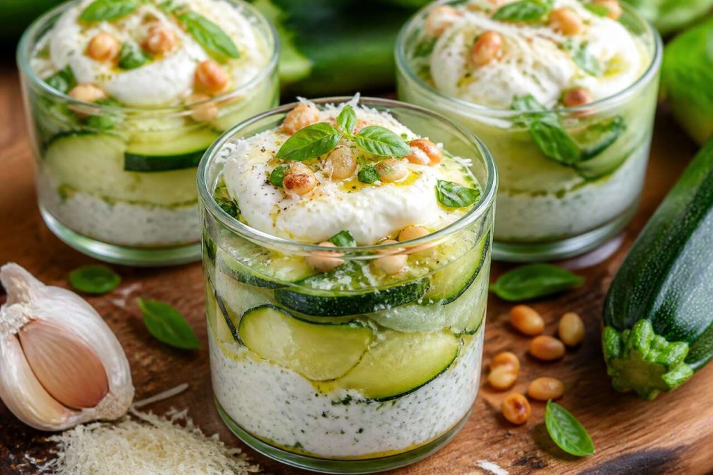 Recette de verrines courgette parmesan : fraîches et gourmandes