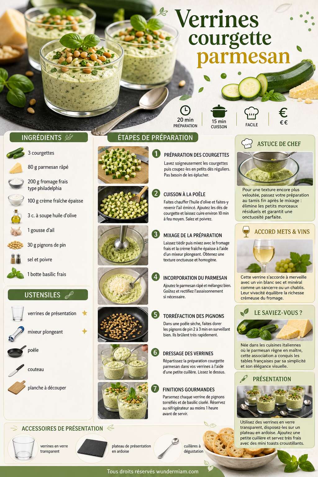 Fiche recette Recette de verrines courgette parmesan : fraîches et gourmandes Fiche recette Recette de verrines courgette parmesan : fraîches et gourmandes