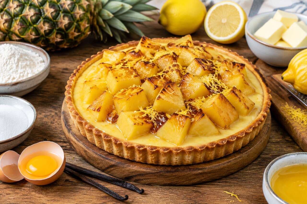 Recette de tarte Ă l'ananas et au citron : fraĂźche et gourmande