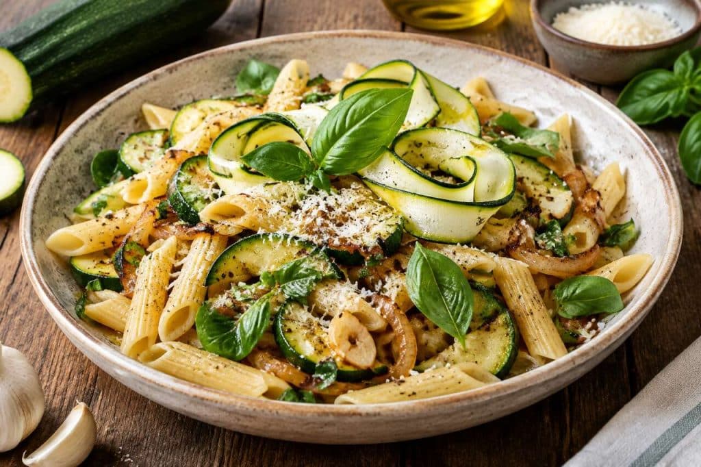 Recette facile de pâtes à la courgette