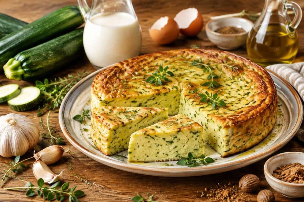 Recette de flan de courgettes au lait d'amande fait maison