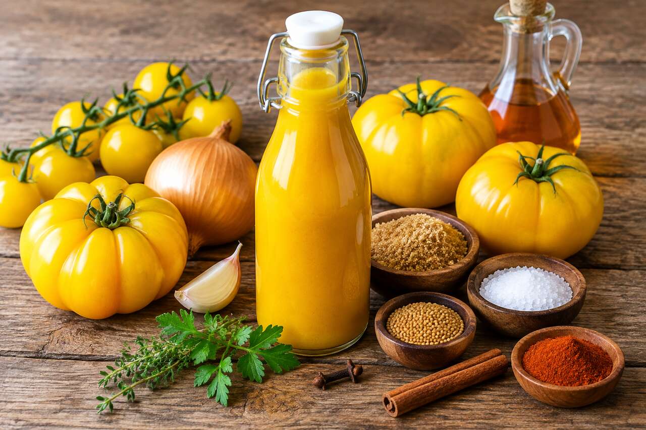 Recette de ketchup aux tomates jaunes maison