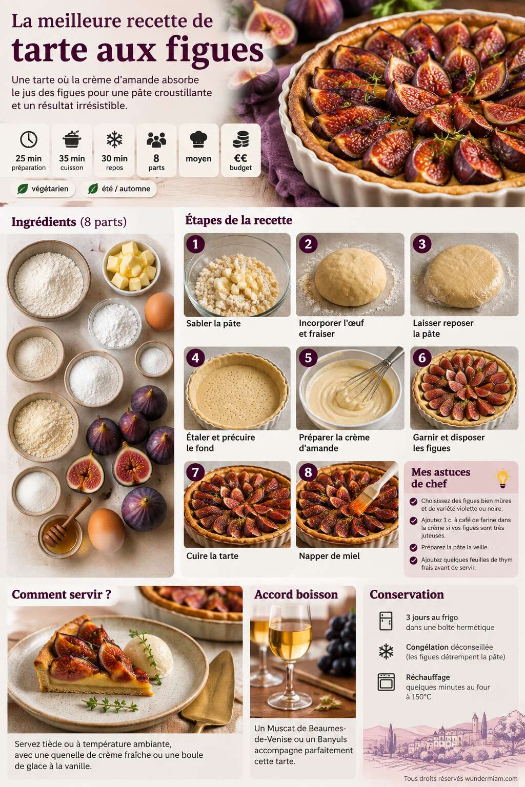 Fiche recette La meilleure recette de tarte aux figues Fiche recette La meilleure recette de tarte aux figues