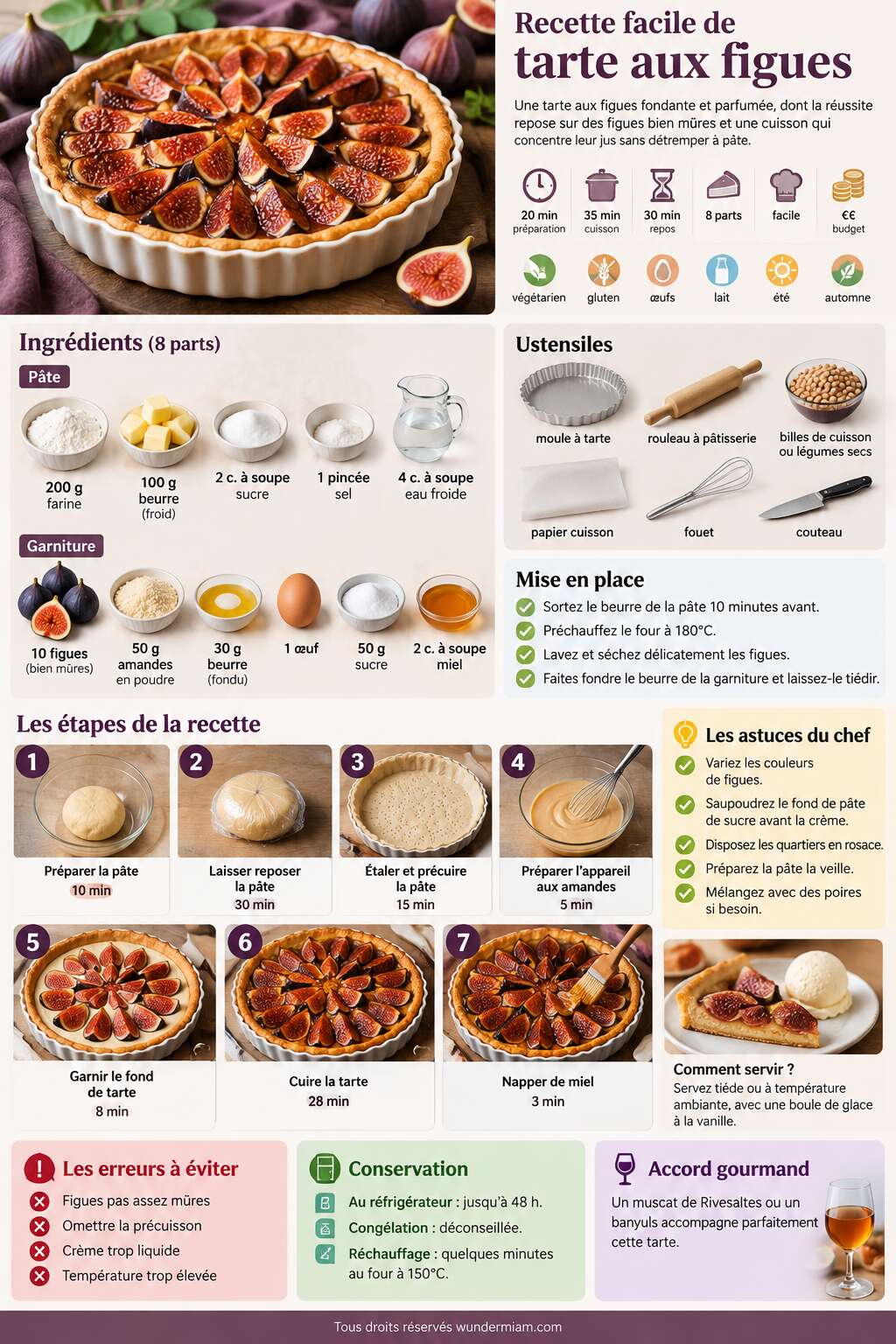 Fiche recette Recette facile de tarte aux figues Fiche recette Recette facile de tarte aux figues