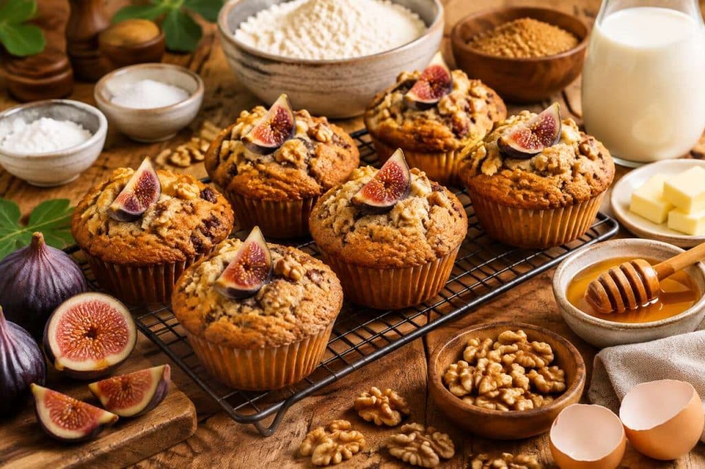 Recette de muffins aux figues et aux noix