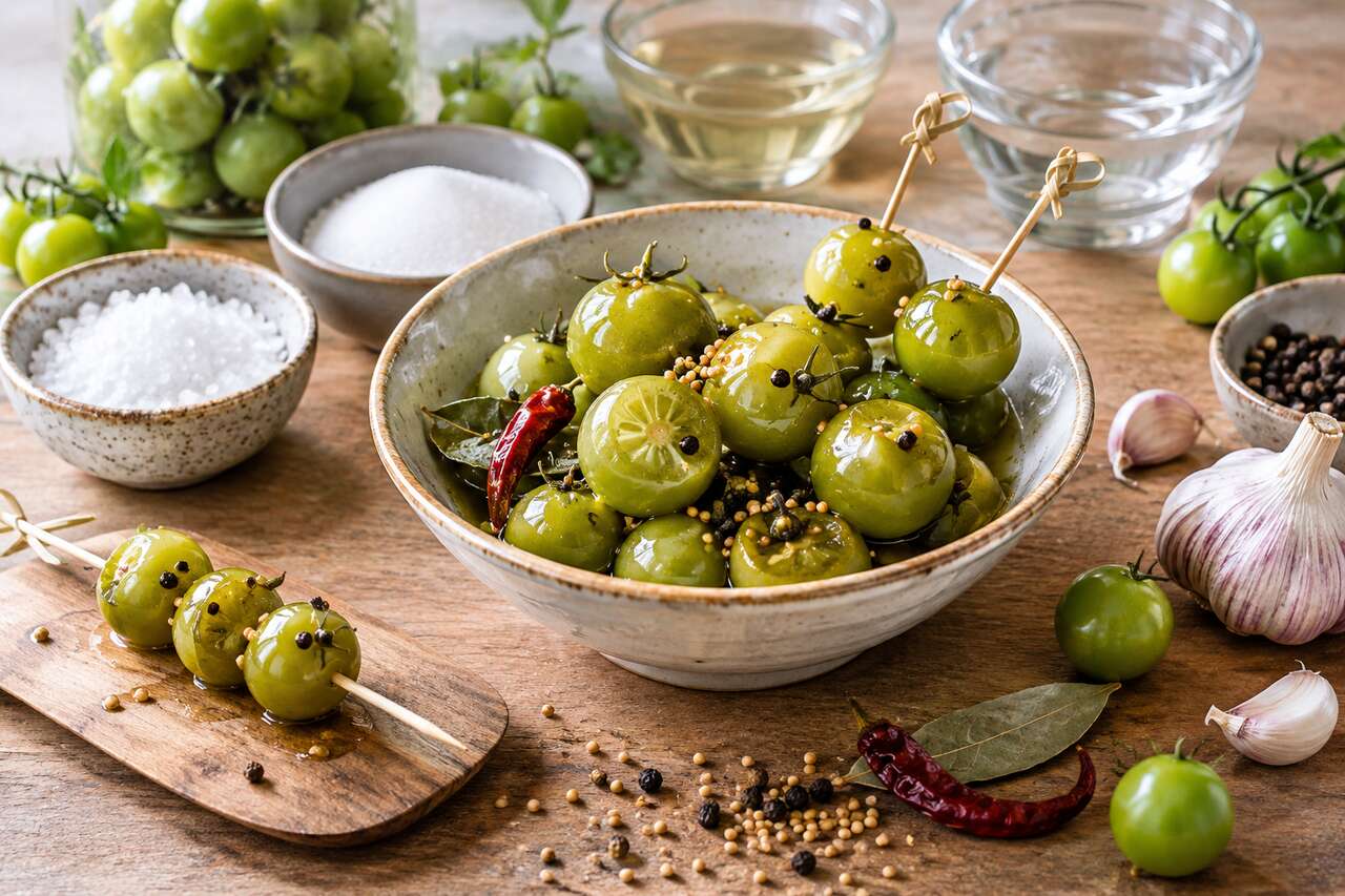 Recette facile de pickles de tomates cerises vertes